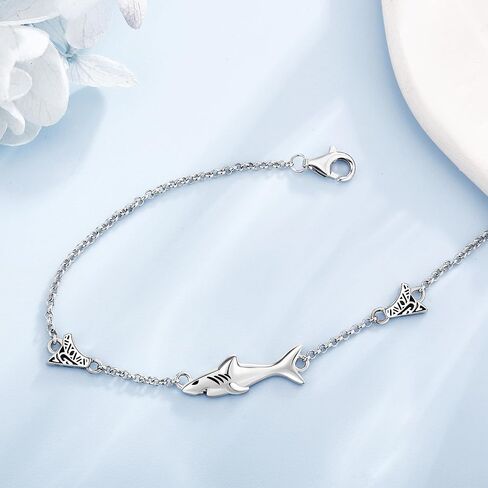 سوار القرش S925 Sterling Silver Silver Shark Suity Swelet Shark Home For Women Men in Saudi Arabia
