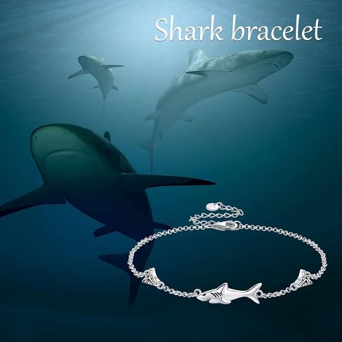 سوار القرش S925 Sterling Silver Silver Shark Suity Swelet Shark Home For Women Men in Saudi Arabia