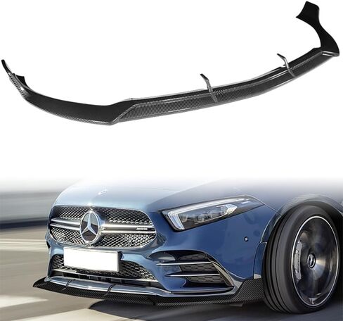 Q1-TECH, Front Bumper Lip fit for Compatible with Mercedes-Benz A-Class A200 A220 A250 A35 AMG Line Bumper 2019-2023, Front Lip Spoiler Body Splitter, ABS (Matt Black) in Saudi Arabia