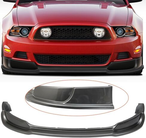 شفة مصد أمامية مقدمة مسبقًا متوافقة مع 2013-2014 Ford Mustang V6 & GT ، PU Painted Gray Gray Metallic (Color Code # UJ) Spoiliter Front Lip Spoiliter بواسطة Ikon Motorsports in Kuwait