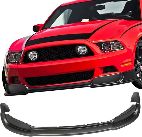 شفة مصد أمامية مقدمة مسبقًا متوافقة مع 2013-2014 Ford Mustang V6 & GT ، PU Painted Gray Gray Metallic (Color Code # UJ) Spoiliter Front Lip Spoiliter بواسطة Ikon Motorsports in Kuwait