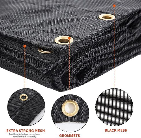 HOMBYS Black 7x16 ft Dump Trailer Truck Mesh Tarp with Grommets,Heavy Duty Mesh Tarp, Opening Shade Trailer Tarp for Truck Bed Cover in Saudi Arabia