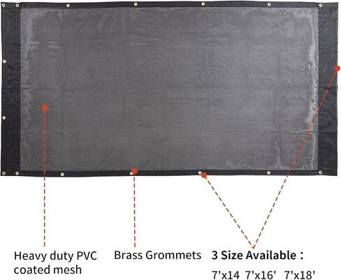 HOMBYS Black 7x16 ft Dump Trailer Truck Mesh Tarp with Grommets,Heavy Duty Mesh Tarp, Opening Shade Trailer Tarp for Truck Bed Cover in Saudi Arabia