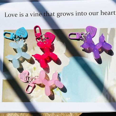 Jelly Star Balloon Dog Keychain, Cute Key Chain Bag Handbag Backpack Purse Aesthetic Charms Accessories in Saudi Arabia