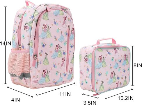 Disney Princesses 2-Piece 16" Toddler Backpack & Lunch Kit Set For girls School And Travel in Saudi Arabia