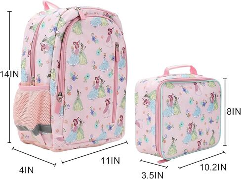 Disney Princesses 2-Piece 16" Toddler Backpack & Lunch Kit Set For girls School And Travel in Saudi Arabia