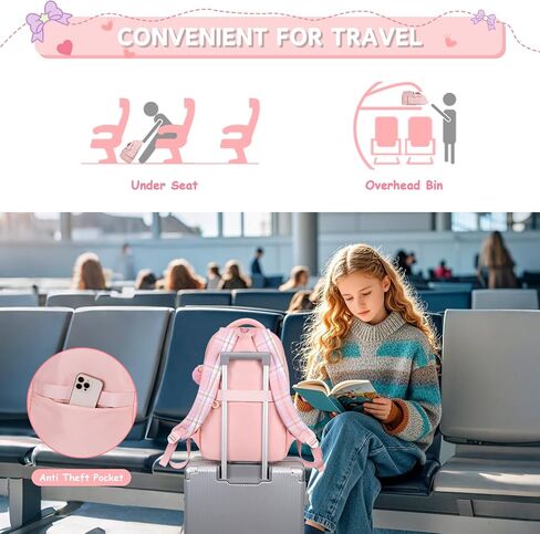 حقيبة ظهر للبنات ، حقيبة ظهر للأطفال لأكياس المدارس الفتيات مع قلم القلم ، حقيبة كتب منقوشة لكلية المدرسة الابتدائية الابتدائية الابتدائية ، Pink-2pcs in Kuwait