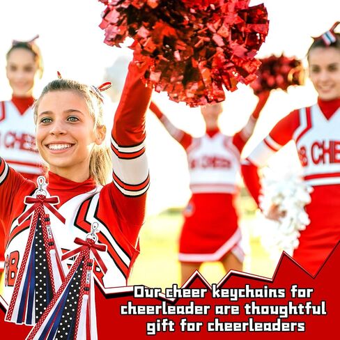 Nosiny 12 PCS Cheer Keychains شخصية DIY Bead Bead Ribbon Keychain Kit Cheer Backpack Propack Tags Cheerleader Gifts for Women in Kuwait