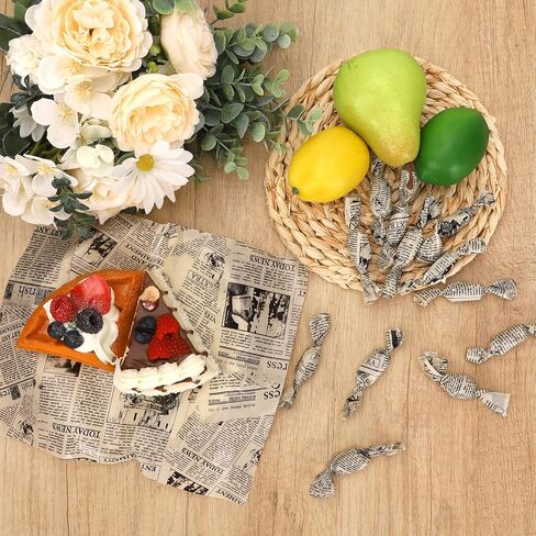 150 Sheets Newspaper Food Wax Paper, 9.8x8.3in Newspaper Print Grease Proof Deli Paper Sandwich Wrap Paper Food Grease Resistant Paper for Home Kitchen (White) in Saudi Arabia