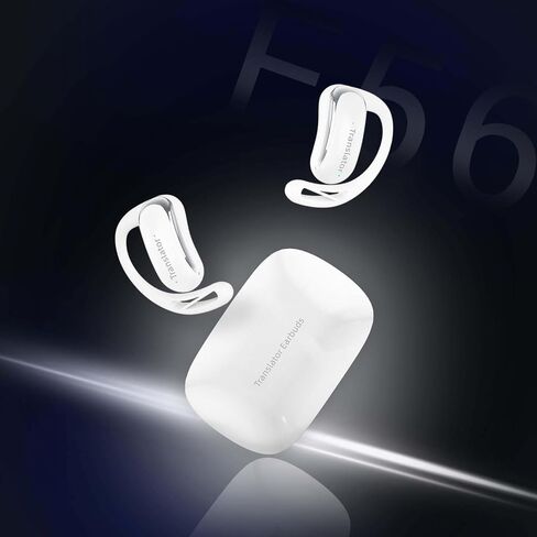 Wooask AI Translation Earbuds Real Time, 144 Language Translator Earbuds Open Ear Design 3-in-1 AI Translation Earbuds Real Time F56 White (with Offline Package (Lifetime Free)) in Kuwait