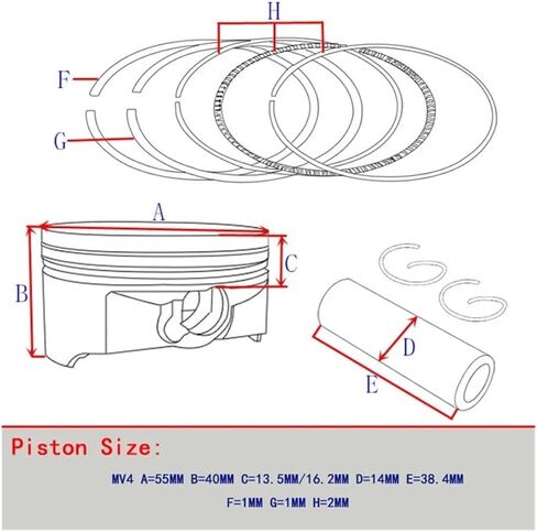 4 Sets Motorcycle 55 55.25 55.50 55.75 56 Mm Piston Rings Kit For CB400 CB-1 VTEC CB400SF NC31 CBR400 CBR23 VFR400 VFR(55.75mm) in Saudi Arabia