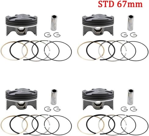 Motorcycle STD +50 +100 67mm 67.5mm 68mm Piston Rings Kit For CBR600 CBR600 F5 CBR600F5 2003 2004 2005 13101-MEE-000(4 Sets 67mm) in Saudi Arabia