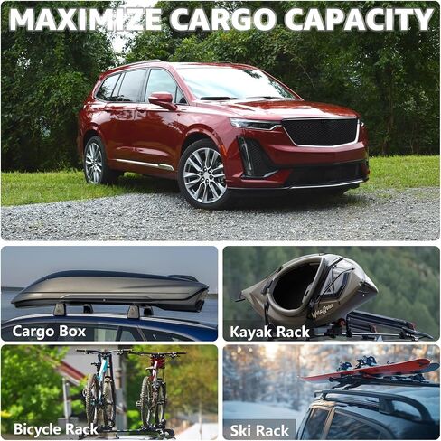 Roof Rack Cross Bars Compatible with Nissan Kicks 2017-2024, Adjustable Aluminum Heavy Duty 300 LBS Anti-Theft Lock Cargo Carrier Rooftop Crossbar Accessories for Bike, Basket, Snowboard,Luggage,Kayak in Saudi Arabia