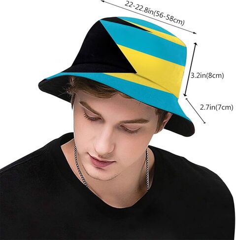 Bahamas Flag Bucket Hat Packable Bahamian Sun Hats Outdoor Fisherman Caps for Men and Women in Kuwait