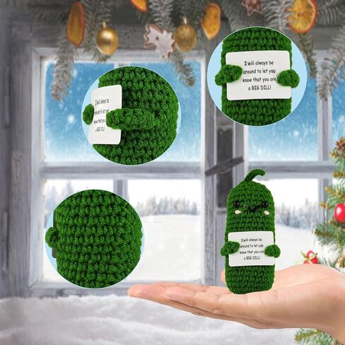 SZMDLX Positive Crochet Potato Sunflower Pot Cucumber,Handmade Funny Support Cute Knitting Encouragement Knitted for Birthday Festival Home Office Decor Holiday Décor in Saudi Arabia