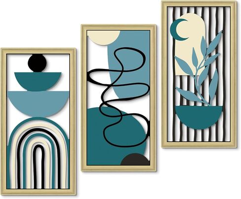 Putuo Decor Boho Flower Wall Art ، Minimalist Floral Botanical Wooden Wall Decor in Saudi Arabia