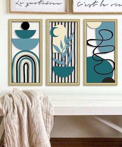 Putuo Decor Boho Flower Wall Art ، Minimalist Floral Botanical Wooden Wall Decor in Saudi Arabia