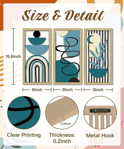 Putuo Decor Boho Flower Wall Art ، Minimalist Floral Botanical Wooden Wall Decor in Saudi Arabia
