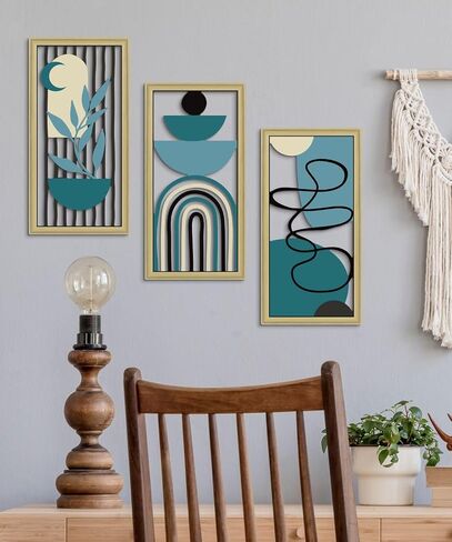 Putuo Decor Boho Flower Wall Art ، Minimalist Floral Botanical Wooden Wall Decor in Saudi Arabia