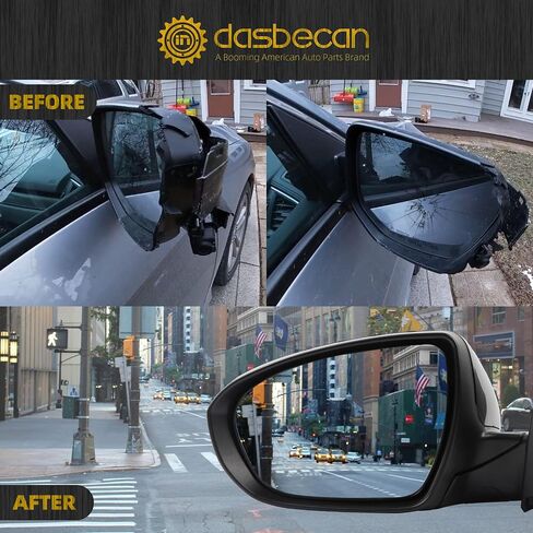 Dasbecan Passenger Side Mirror Compatible with 2011 2012 2013 Kia Optima Right Mirror Black with Signal Light, Manual Folding, Power Glass Replace# KI1321152 87620-2T110 (5 PINS) in Saudi Arabia
