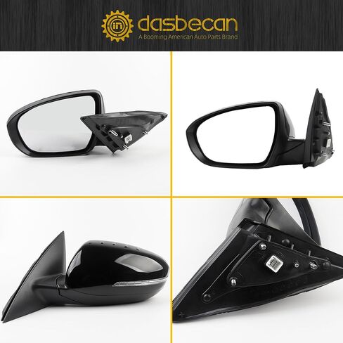 Dasbecan Passenger Side Mirror Compatible with 2011 2012 2013 Kia Optima Right Mirror Black with Signal Light, Manual Folding, Power Glass Replace# KI1321152 87620-2T110 (5 PINS) in Saudi Arabia