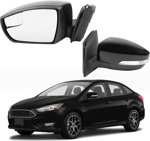 مرآة جانبية للركاب اليمنى Dasbecan متوافقة مع 2015-2018 Ford Focus Black Rearview Mirror w/Turn Signal ، طي يدوي ، زجاج الطاقة ومستشعر درجة الحرارة (7pin) in Saudi Arabia