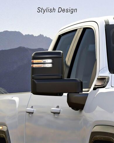 أعلى وجانبي مقطع على مرآة الباب الأمامي أغطية الإسكان أغطية مناسبة لتشيفي سيلفرادو GMC Sierra 2500HD 3500HD 2020-2024 ، Chrome in Saudi Arabia