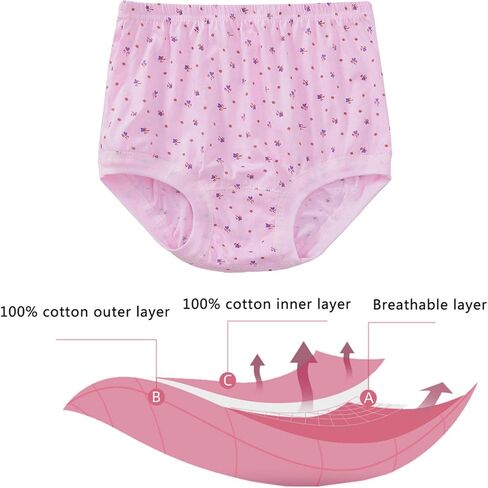 6pcs Middle-Aged and Elderly Women Cotton Underwear for Women, Full Coverage Panty, Comfy Granny Panties in Saudi Arabia