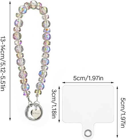 قطعتان من حزام معصم الهاتف المطرز بالكريستال مع علامة تبويب حبل الهاتف، حزام سوار الهاتف اللطيف، حزام الهاتف المتلألئ للنساء، حزام المعصم لحافظة الهاتف، حبل الهاتف الخلوي (أسود + شفاف) in Kuwait