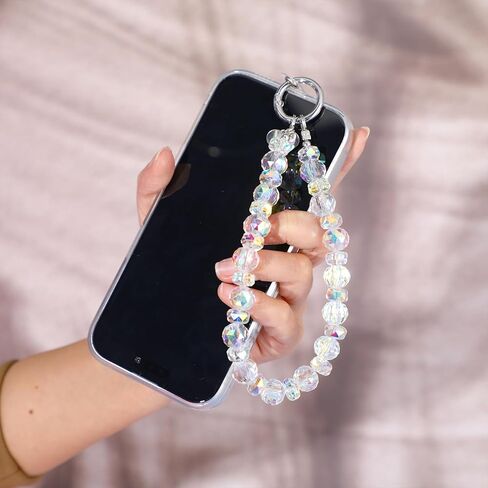 قطعتان من حزام معصم الهاتف المطرز بالكريستال مع علامة تبويب حبل الهاتف، حزام سوار الهاتف اللطيف، حزام الهاتف المتلألئ للنساء، حزام المعصم لحافظة الهاتف، حبل الهاتف الخلوي (أسود + شفاف) in Kuwait