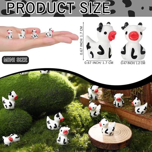 100 Pcs Cow Mini Resin Ducks Tiny Cow Animals Figures for Miniature Landscape Garden Small Cow Ducks Theme Birthday Party Favors Swimming Pool Party Decorations(Horned Cow) in Saudi Arabia