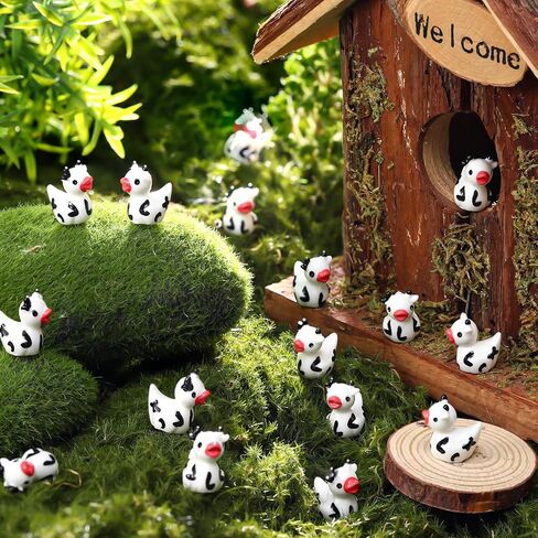 100 Pcs Cow Mini Resin Ducks Tiny Cow Animals Figures for Miniature Landscape Garden Small Cow Ducks Theme Birthday Party Favors Swimming Pool Party Decorations(Horned Cow) in Saudi Arabia