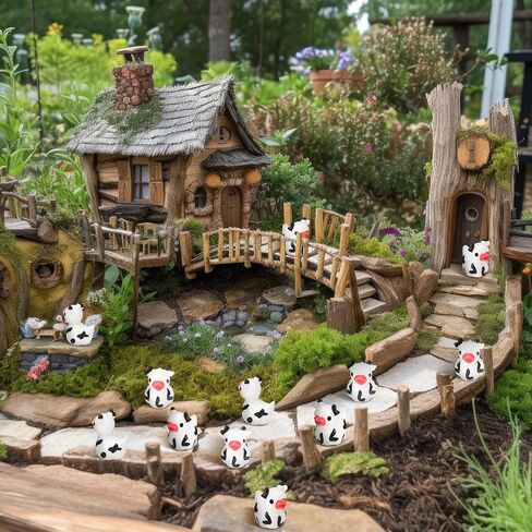 100 Pcs Cow Mini Resin Ducks Tiny Cow Animals Figures for Miniature Landscape Garden Small Cow Ducks Theme Birthday Party Favors Swimming Pool Party Decorations(Horned Cow) in Saudi Arabia