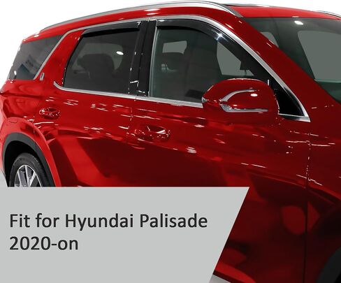 Voron Glass in-Channel Extra Durable Rain Guards for Hyundai Palisade 2020-2025, Window Deflectors, Vent Window Visors, 4 Pieces - 200927 in Saudi Arabia