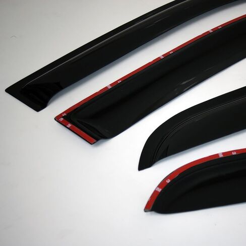 TuningPros WV-665 خارج Mount Window Visor Deflector Rain Guard Dark Smoke 4-PC ، متوافق مع 2006-2013 Audi A3 in Saudi Arabia