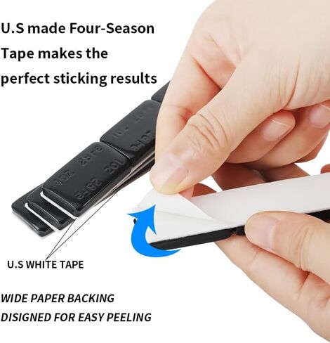Aain (288PCS) 1/4 oz. 0.25 oz. Adhesive Stick on Wheel Weights,36 Strip Box, Black, Low Profile, EasyPeel Type for Cars, Trucks, SUVs, Motorcycles in Saudi Arabia