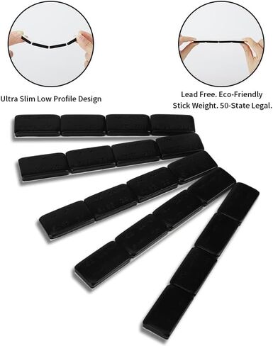 Aain (288PCS) 1/4 oz. 0.25 oz. Adhesive Stick on Wheel Weights,36 Strip Box, Black, Low Profile, EasyPeel Type for Cars, Trucks, SUVs, Motorcycles in Saudi Arabia