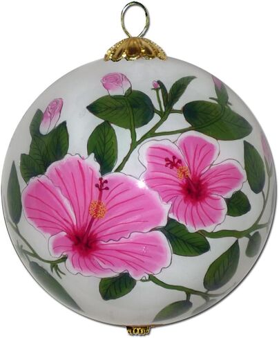 Kauai Plumeria Hawaiian Ornament, Hand-Painted from Inside The Glass, Collectible with Gift Box RP/K in Saudi Arabia