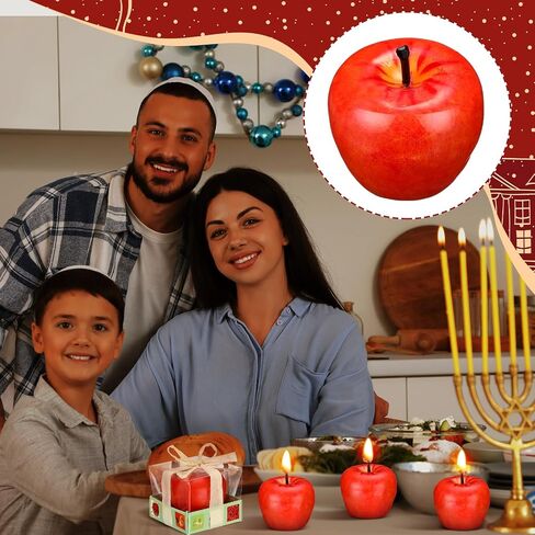 Tondiamo 12 قطعة من شموع التفاح الاصطناعية الإبداعية على شكل تفاحة شموع روش هاشاناه ثلاثية الأبعاد على شكل تفاحة شمع للحفلات هدايا لعيد الميلاد وحفلات الزفاف وحفلات المنزل وديكورات الطاولة وهدايا الأم in Saudi Arabia