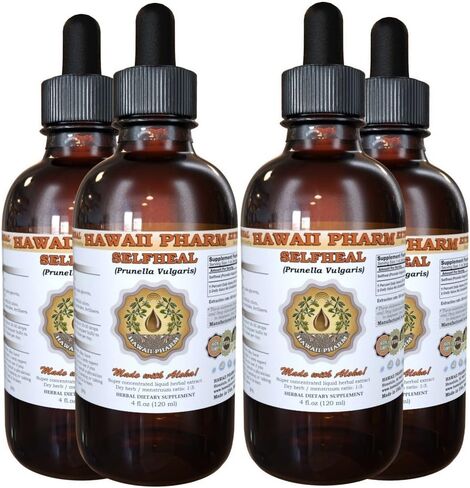 Selfheal Liquid Extract, Organic Selfheal (Prunella Vulgaris) Tincture, Herbal Supplement, Hawaii Pharm, Made in USA, 4 fl.oz in Saudi Arabia