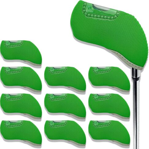 10Pcs Golf Covers Golf Wedge Headcovers Golf Club with See Through Window Clear Visible Head Covers Golf Accessories for Putters, Golf Beginner, Women Men in Saudi Arabia