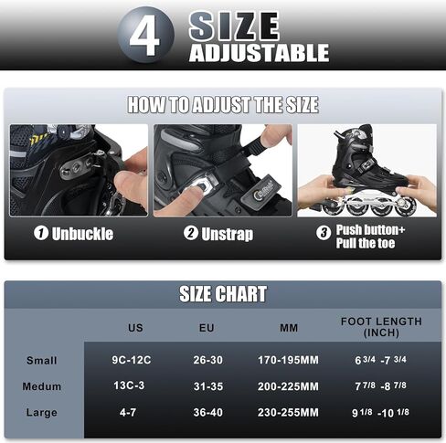 Nattork Kids Inline Skates ديكورات سيارات السباق الرائعة للأولاد والبنات والأطفال، 4 مقاسات زلاجات رباعية قابلة للتعديل مع جميع العجلات المضيئة - هدية عيد ميلاد للرياضات الداخلية والخارجية in Saudi Arabia