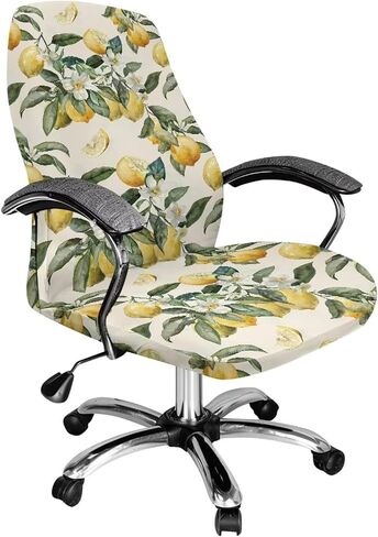 Mushroom Butterfly Flower Leaf Pattern Office Chair Cover, Computer Office Chair Seat Cover Slipcover Protective for Chair Anti-Dust Desk Chair Cover High Back Chair Slipcover-L in Saudi Arabia