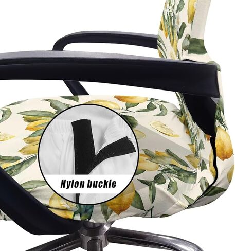 Mushroom Butterfly Flower Leaf Pattern Office Chair Cover, Computer Office Chair Seat Cover Slipcover Protective for Chair Anti-Dust Desk Chair Cover High Back Chair Slipcover-L in Saudi Arabia