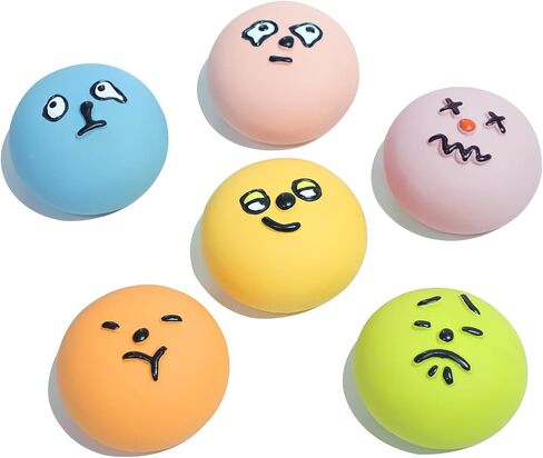 SCHITEC Squeaky Dog Toys, Funny Interactive Puppy Ball Toy, [6 Pack] Latex Rubber Squeak Pet Balls for Puppies Small Breed Dogs in Kuwait