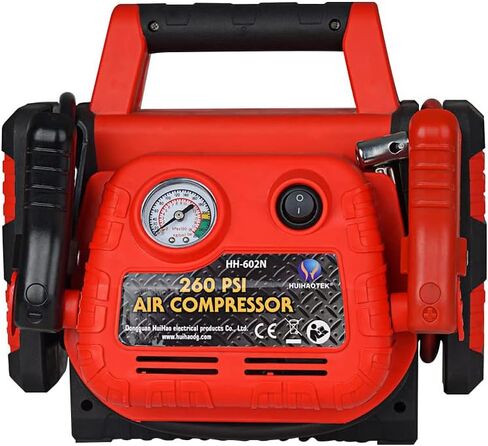 حزمة طاقة قفزة للسيارات مع ضاغط الهواء ، 1000A 12V حزمة طاقة للبطارية الدهنية ذات الحشدية الرصاصية مع مقبس USB ومنفذ DC ، 150psi تضخم الإطارات مع 3 محولات in Kuwait