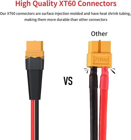 10AWG 2FT XT60 Extension Cable 2 6 10 20 35 50 75 100FT XT60 Female to Male Connector for RC Battery Portable Power Station Solar Panel(2FT) in Saudi Arabia