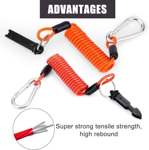 2PCS Trailer Brake Away Cables ، 4ft Rebound Rebound Spring Clied Clipaway Cables with Alating Safety Emastry Emergency Breakaway Dowing Ware for RV Trailer Camper (Red ، Green) in Saudi Arabia
