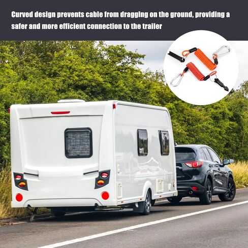 2PCS Trailer Brake Away Cables ، 4ft Rebound Rebound Spring Clied Clipaway Cables with Alating Safety Emastry Emergency Breakaway Dowing Ware for RV Trailer Camper (Red ، Green) in Saudi Arabia