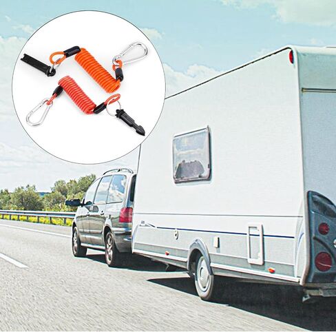 2PCS Trailer Brake Away Cables ، 4ft Rebound Rebound Spring Clied Clipaway Cables with Alating Safety Emastry Emergency Breakaway Dowing Ware for RV Trailer Camper (Red ، Green) in Saudi Arabia